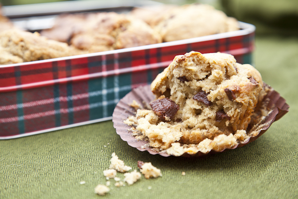 banana, Peanut and Chunky Choc Muffins