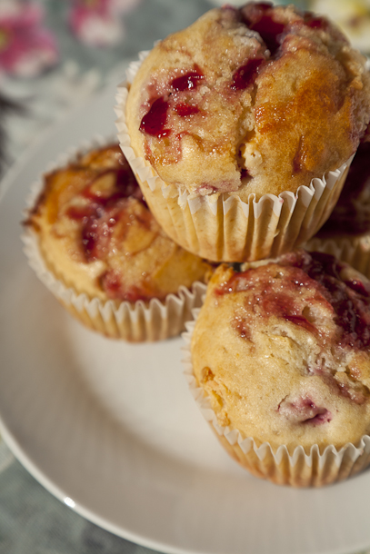 raspberry and white chocolate muffins