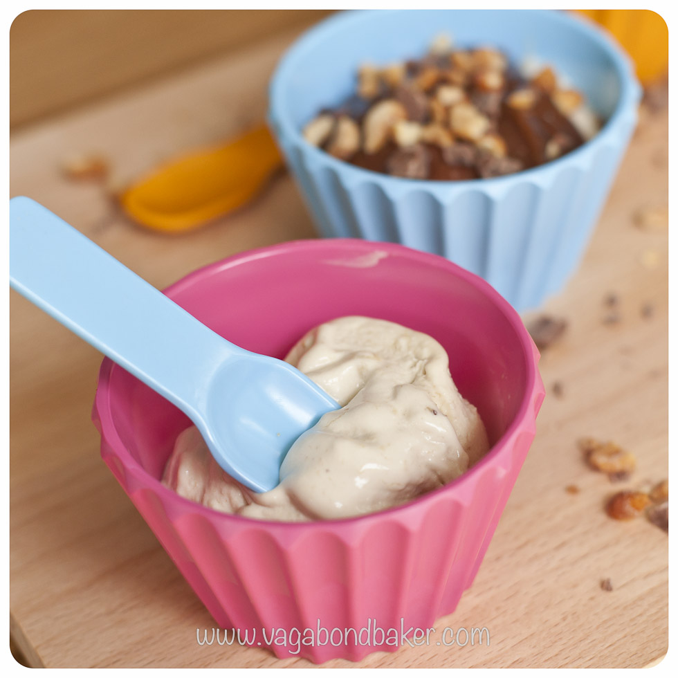 Creamy Banana Ice Cream with PB and Choc Sauce | Vagabond Baking