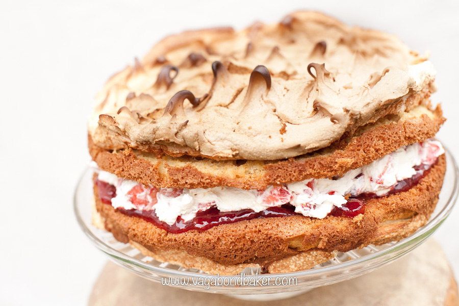 Strawberries and Cream Meringue Cake | Vagabond Baking-13