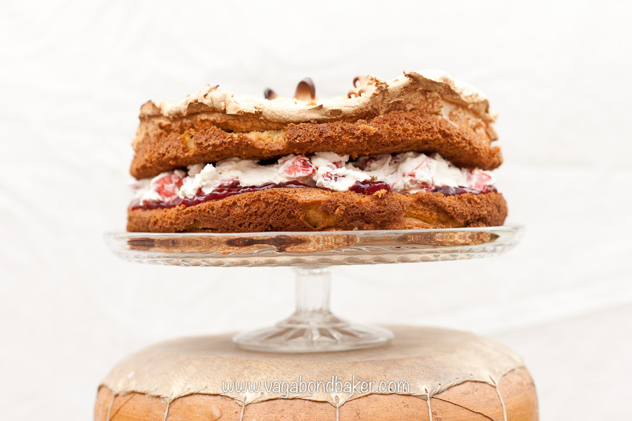Strawberries and Cream Meringue Cake | Vagabond Baking-14