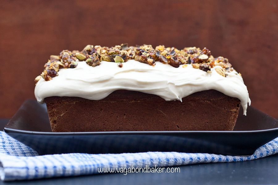 Pistachio Loaf Cake with Salted Pistachio Praline