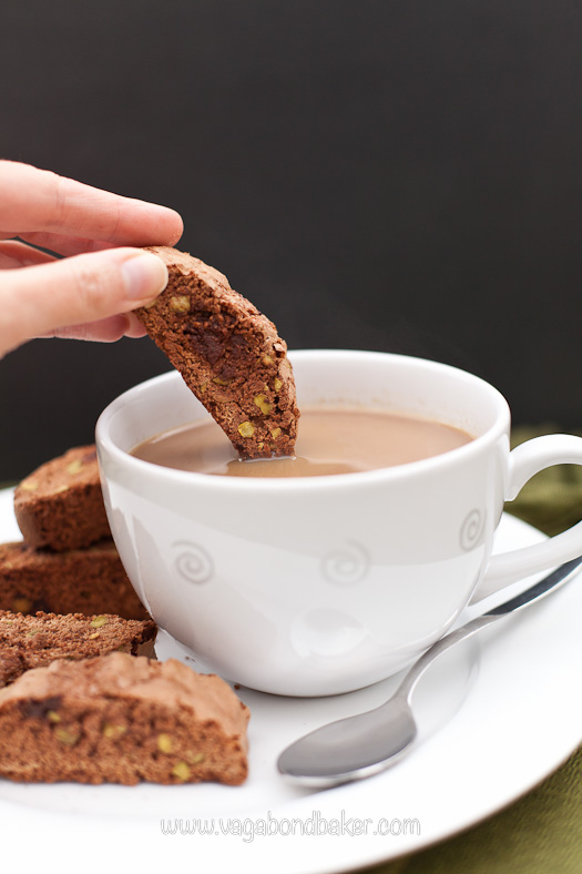 Chocolate and Pistachio Biscotti