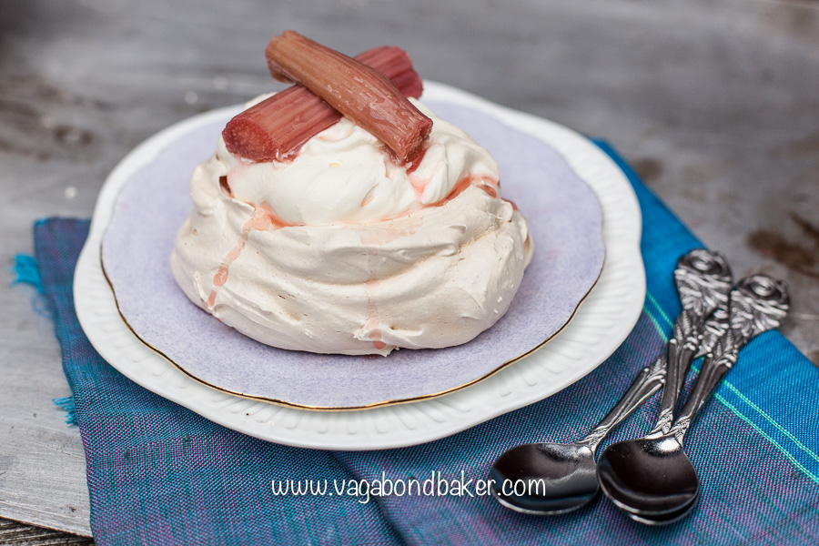 Lucious Rhubarb Pavlovas -7405